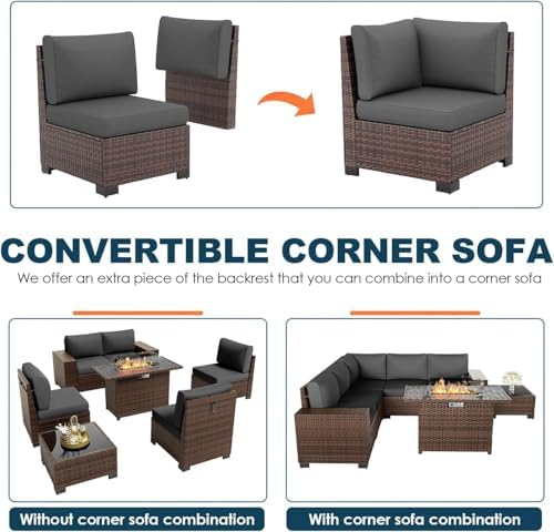 Patio Furniture Set with 44'' Fire Pit Table - Image 4