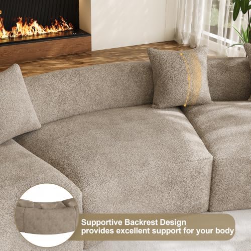 134" Oversized Sectional Sofa for Living Room, Modern Luxury Plush Chenille - Image 7