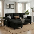 JAMFLY 77" L-Shaped Corduroy Sectional Sofa by JAMFLY