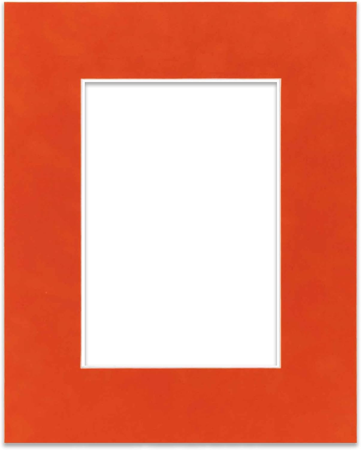Pack of Ten Acid Free 11x14 Mats Bevel Cut for 8.5x11 Photos - Orange Suede Precut Matboards With Backing Boards and Self Seal Photo Mat Bags For Pictures, Photos, Framing - 4-ply Thickness