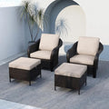4 Piece Patio Furniture Set, Wicker Outdoor Conversation Set by Meetleisure-LeisureLiving