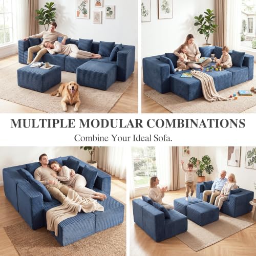 130" Modular Sectional Cloud Couch, U Shaped Sofa - Image 4