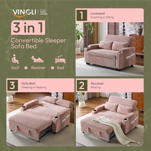 VINGLI Loveseat Sleeper Sofa Couch - Image 4