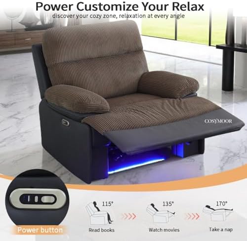 Corduroy Loveseat Set, Power Recliner Set - Image 6