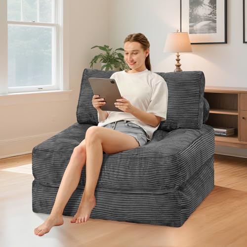 HABUTWAY Folding Sofa Bed, Convertible Sleeper Chair Bed w/2-Pillow & Handle - Image 3