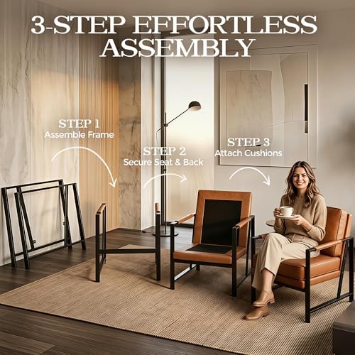 Yaheetech Mid-Century Modern Accent Chairs Set of 2, Light Brown - Image 5