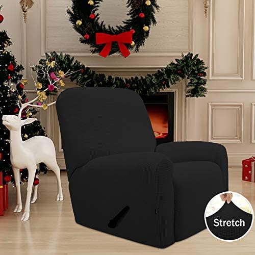 Easy-Going Stretch Recliner Chair Sofa Slipcover Washable Black - Image 2