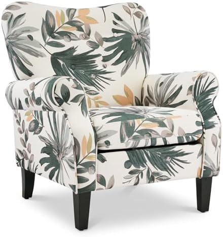 YOLENY Mid Century Wingback Arm Chair, Modern Upholstered Fabric High Back by YOLENY