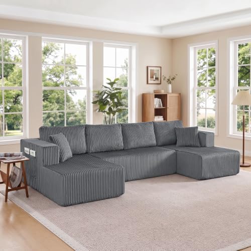 Skepphlay 132" U Shaped Couch, Boneless Sectional Couches by Unknown