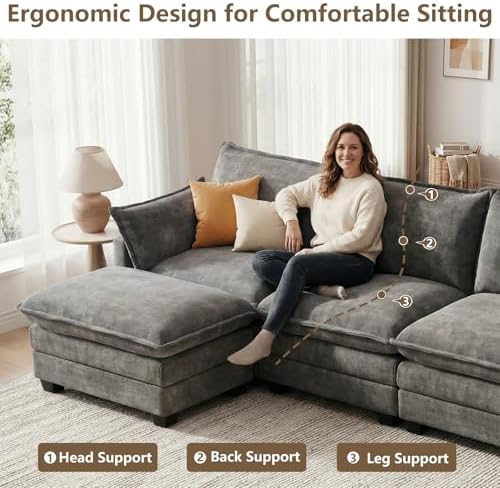 Modular Sectional Couch for Living Room, U Shaped Comfy Sofa - Image 6