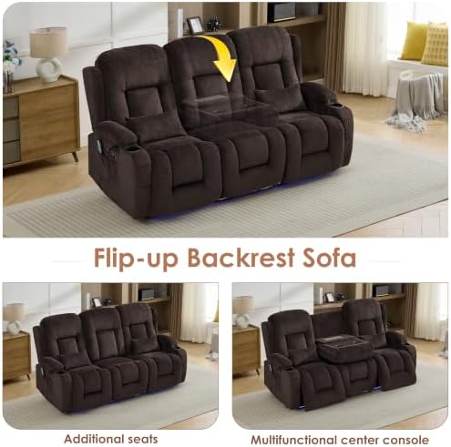 TUNYI Wall Hugger Loveseat Recliner Sofa - Image 5