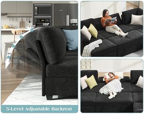 Jocisland 105" Sofa Bed, Sectional Sleeper Sofa - Image 5