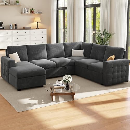104" Sectional Sleeper Sofa Bed, 7 Seat Pull Out Couch - Image 2
