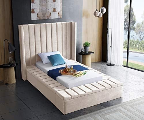 Meridian Furniture Kiki Collection Modern | Contemporary Velvet Upholsterd Bed - Image 2