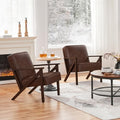 Yaheetech Mid-Century Accent Chairs Set of 2, Dark Brown by Yaheetech