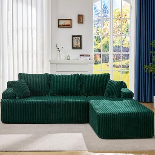 Hobestluk Boneless Couches Modular Sectional Sofa L-Shape Oversized Chaise by YourHomeDeservesMore