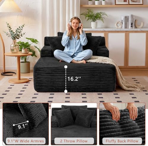 66.5" Oversized Chaise Lounge Chair, Boneless Sleeper Sofa Bed - Image 4