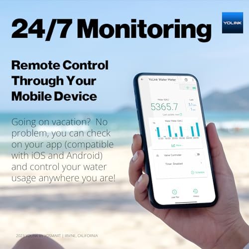 YoLink FlowSmart NSF Water Meter, Smart Water Usage Monitor and Water Leak - Image 2