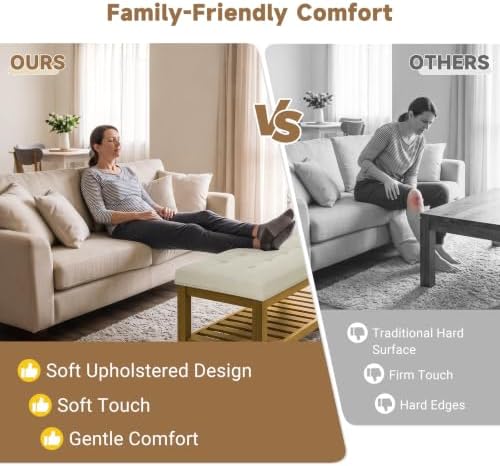 Befurtori Ottoman with Storage Bench, Linen Upholstered Bench - Image 5
