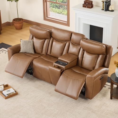 CHITA Zero Gravity Leather Reclining Sofa, 3-Seat by Unknown