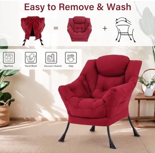 Furlide Lazy Chair with Ottoman, Soft Comfy Chair - Image 6