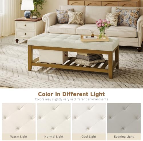 Befurtori Ottoman with Storage Bench, Linen Upholstered Bench - Image 6