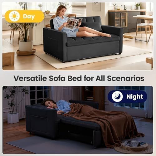 Sleeper Sofa Bed with Adjustable Backrest & Side Pockets - Image 7