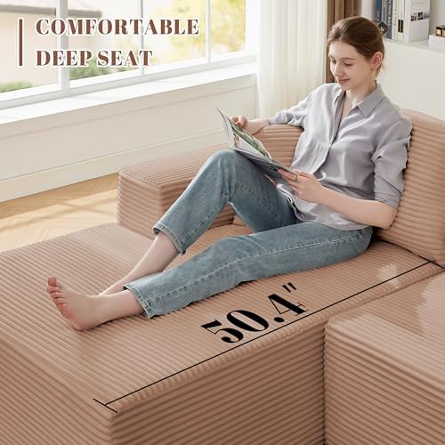 Mangodan 110” Boneless Couch, Cloud Sectional Sofa - Image 4