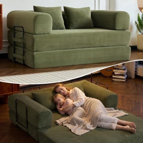 59" Convertible Sofa Bed, Boneless Sleeper Futon Couch by Unknown