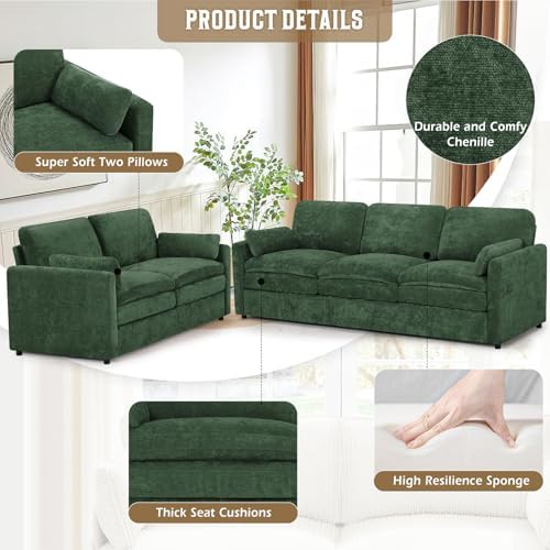 2 Pieces Chenille Sofa Set - Image 3