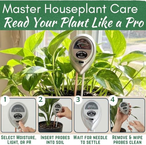 Houseplant Health Meter, 3-in-1 Soil Moisture, Sunlight & pH Testing Tool - Image 3