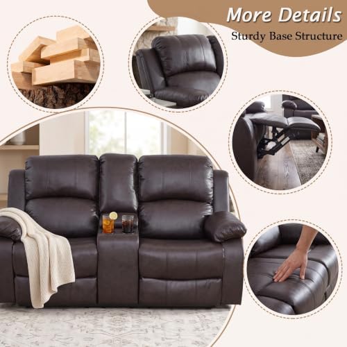 2 Pieces Leather Recliner Sofa Set，Recliner Sofa and Loveseat Sets - Image 3