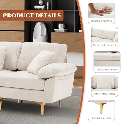OUYESSIR 114" U-Shaped Modular Sectional Sofa - Image 6