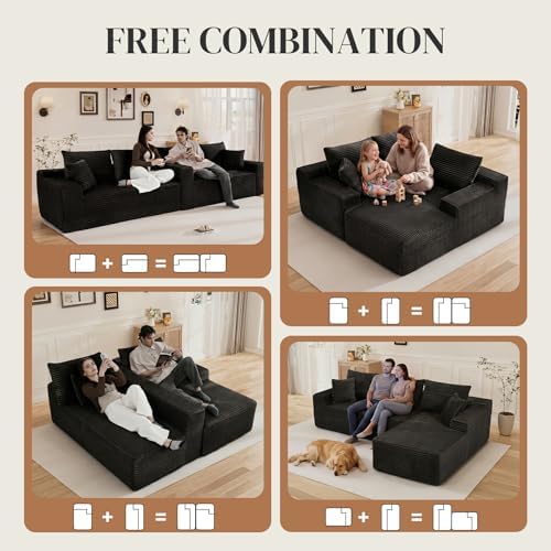 108" L Shaped Cloud Boneless Sectional Couches - Image 6