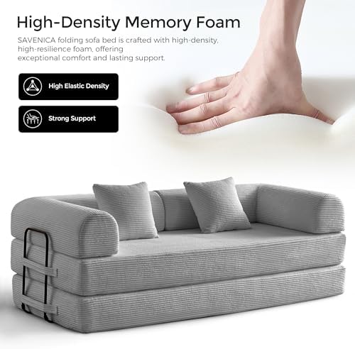79" Convertible Futon Sofa Bed, Boneless Couch - Image 3