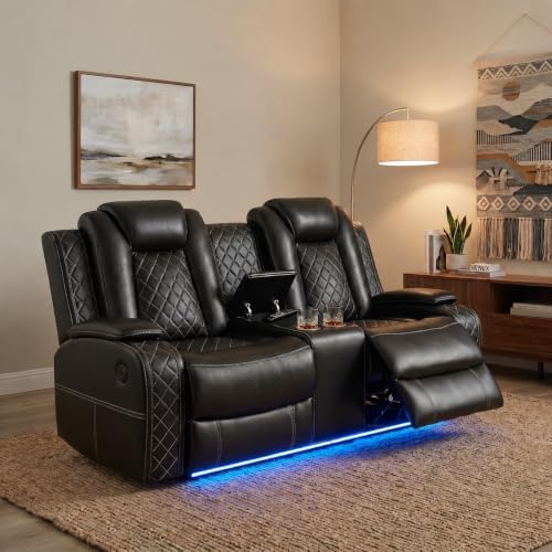 Power Reclining Leather Sofa Set – 3-Piece Home Theater Seating by DaydoSempli