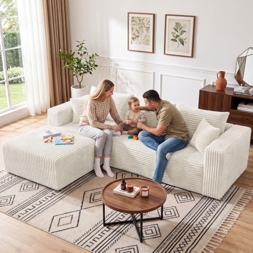 Boneless Couches for Living Room, L Shape Modular Sectional Sofa - Image 3