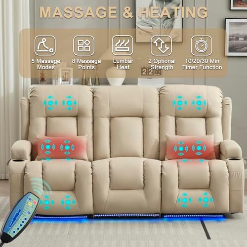 URRED Power Loveseat Recliner Sofa - Image 5