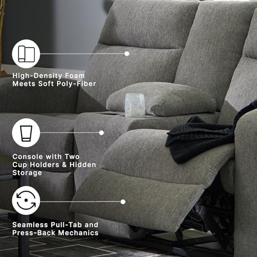 Signature Design by Ashley Reclining Loveseat Sofa Couch - Image 4