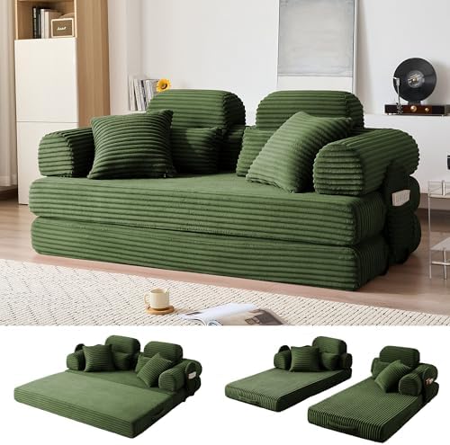 78.8" Futon Sofa Bed with High Back, Boneless Couches by NNQComfyHome