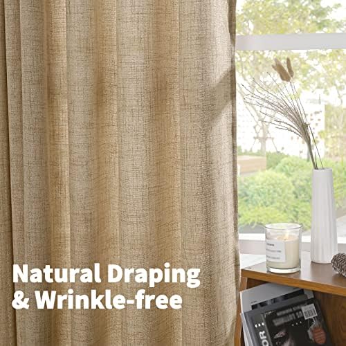 YoungsTex Burlap Linen Curtains 63 Inch Length - Image 6