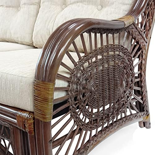 Malibu Lounge Three-Seater Sofa Natural Rattan Wicker Handmade Design - Image 3