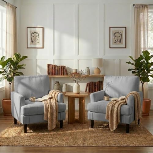 Kromax Accent Chair for Living Room Set of 2, Modern Reading Chair by KROMAX