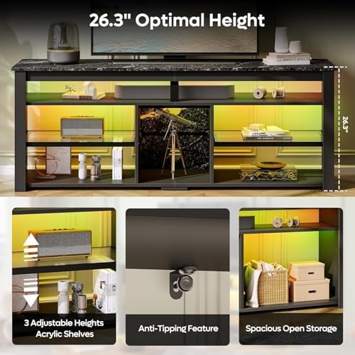 Bestier TV Stand for 70 inch TV, Tall Entertainment Center - Image 6