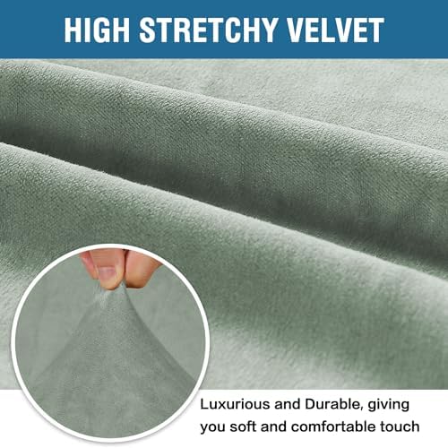 H.VERSAILTEX 1 Peice Stretch Velvet Sofa Covers - Image 3