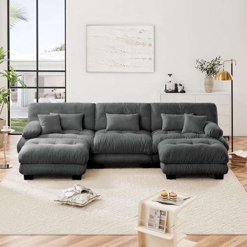 Modular Sectional Sofa for Living Room, Oversized 3 Seater Grey Sectional - Image 3