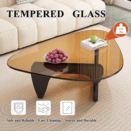 Modern Glass Coffee Table for Living Room, Mid Century Coffee Table, Small - Image 3