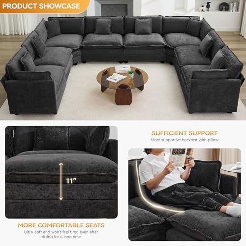 147'' Oversized U Shaped Couch, Modular Sofa - Image 3