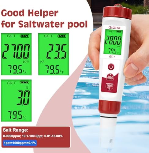 pH Meter Chlorine Tester Digital 7 in 1 Pool Water Tester Kit - Image 6