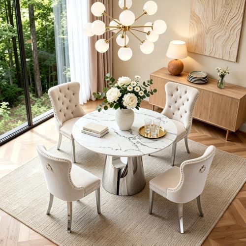 45” Round Dining Table Set For 4, Kitchen Table - Image 2